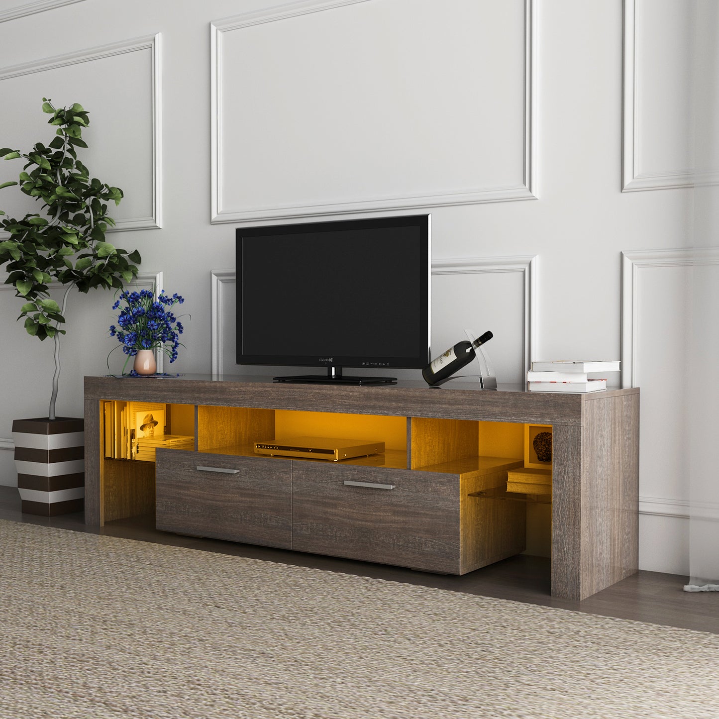 20 minutes quick assembly brown simple modern TV stand